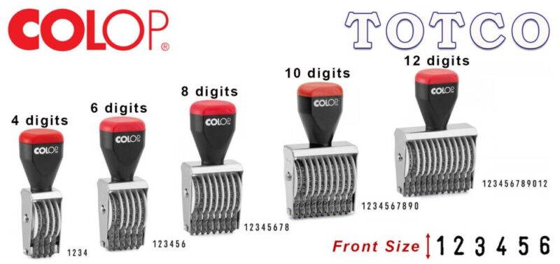 Colop Numbering Stamp 3mm to 18mm (4 digits to 12 digits)