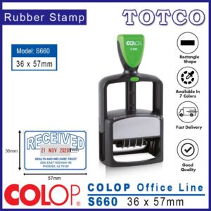 Colop Office Line Date Stamp (36 x 57mm) S660
