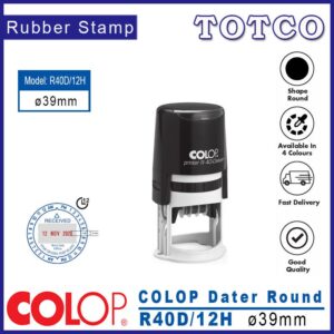 Colop Round Date Stamp 12H (Ø39mm) R40D/12H