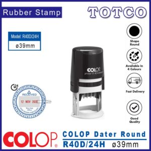 Colop Round Date Stamp 24H (Ø39mm) R40D/24H