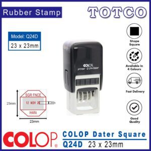 Colop Square Date Stamp (23 x 23mm) Q24D