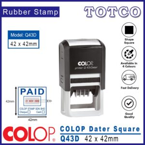 Colop Square Date Stamp (42 x 42mm) Q43D