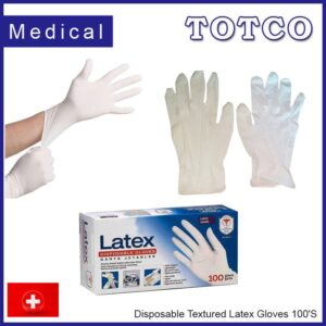 Disposable Textured Latex Gloves 100'S