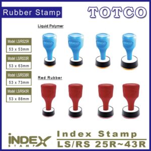 Index Round Stamp Ø25mm~Ø43mm (Red Rubber / Liquid Polymer)