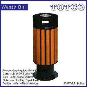 Powder Coating Wood Round Waste Bin LD-WORB-248/W