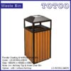 Powder Coating Wood Round Waste Bin LD-WOSQ-246/W