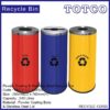 Round Recycle Bins c/w Mild Steel Body & S/S Cover RECYCLE-132/SS