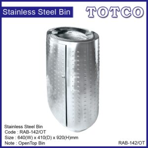 Stainless Steel Oval Waste Bin c/w Open Top RAB-142/OT