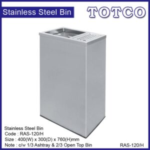 Stainless Steel Rectangular Waste Bin RAS-120/H