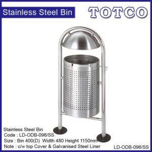 Stainless Steel Round Waste Bin c/w Flip Top LD-ODB-096/SS