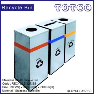 Stainless Steel Square Recycle Bins RECYCLE-127/SS