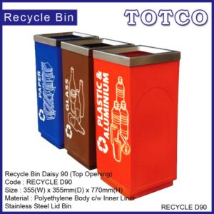 Stainless Steel Top Opening RECYCLE DAISY 90