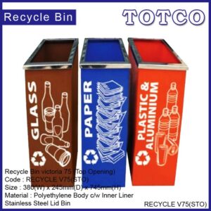 Stainless Steel Top Opening RECYCLE VICTORIA 75 STO