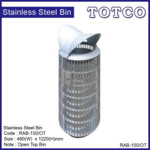 Stainless Steel Waste Bin c/w Open Top RAB-150/OT