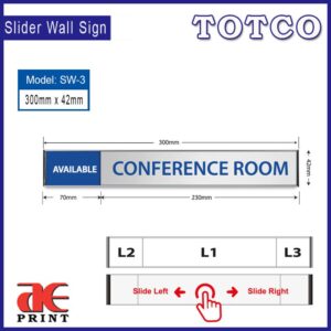 1 Layer Sliding Wall Sign (300 x 42mm) SW-3