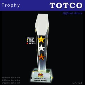 3D Emboss Star Crystal Trophy ICA 331