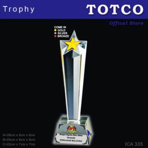 3D Emboss Star Crystal Trophy ICA 335