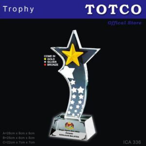 3D Emboss Star Crystal Trophy ICA 336
