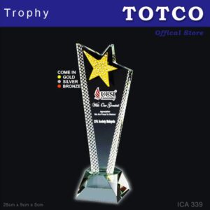 3D Emboss Star Crystal Trophy ICA 339