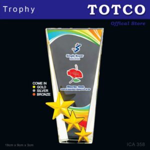 3D Emboss Star Crystal Trophy ICA 358