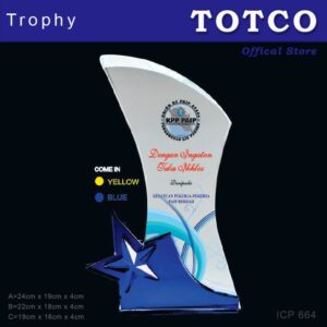 3D Emboss Star Crystal Trophy ICP 664