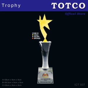 3D Emboss Star Crystal Trophy ICT 507