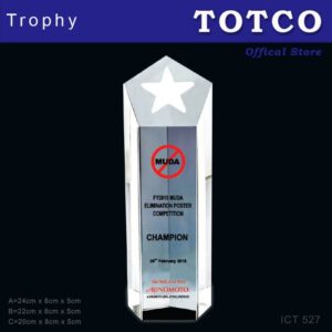 3D Emboss Star Crystal Trophy ICT 527