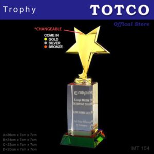 3D Star Figure Gold Shooting Star with Crystal Base IMT 154
