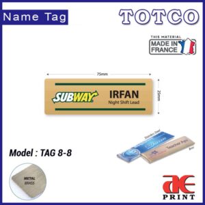 Brass Name Tag TAG8-8 (75 x 25mm)