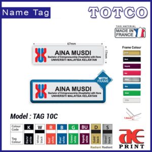 Colour Name Tag 10C (67 x 17mm)