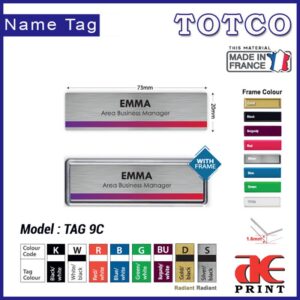 Colour Name Tag 9C (73 x 20mm)