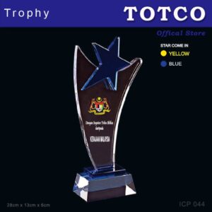 Crystal Trophy with Eco-Friendly Everlasting Direct UV Emboss Printing & Inner Laser ICP 044