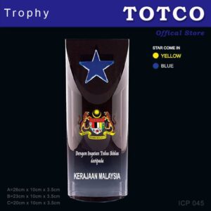 Crystal Trophy with Eco-Friendly Everlasting Direct UV Emboss Printing & Inner Laser ICP 045