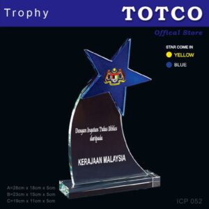 Crystal Trophy with Eco-Friendly Everlasting Direct UV Emboss Printing & Inner Laser ICP 052