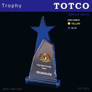 Crystal Trophy with Eco-Friendly Everlasting Direct UV Emboss Printing & Inner Laser ICP 053