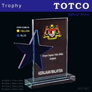 Crystal Trophy with Eco-Friendly Everlasting Direct UV Emboss Printing & Inner Laser ICP 057