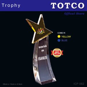 Crystal Trophy with Eco-Friendly Everlasting Direct UV Emboss Printing & Inner Laser ICP 062