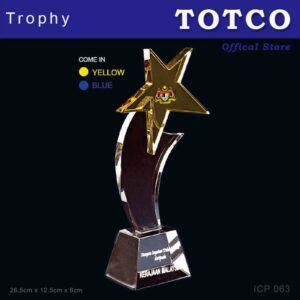 Crystal Trophy with Eco-Friendly Everlasting Direct UV Emboss Printing & Inner Laser ICP 063