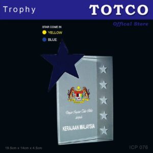 Crystal Trophy with Eco-Friendly Everlasting Direct UV Emboss Printing & Inner Laser ICP 076