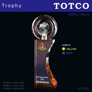 Crystal Trophy with Eco-Friendly Everlasting Direct UV Emboss Printing & Inner Laser ICP 092