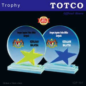 Crystal Trophy with Eco-Friendly Everlasting Direct UV Emboss Printing & Inner Laser ICP 101