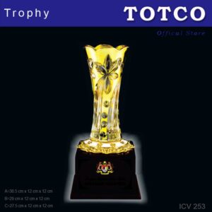 Elegant Golden Crystal Vase ICV 253
