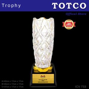 Elegant Golden Crystal Vase ICV 733