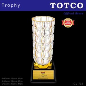 Elegant Golden Crystal Vase ICV 735