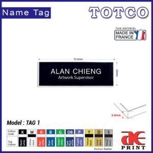 Engraved Name Tag TAG1 (75.5 x 25mm)