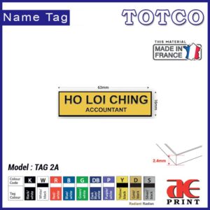 Engraved Name Tag TAG2A (63 x 16mm)