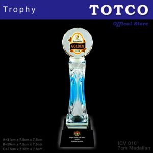 Fusion Crystal Award ICV 010 With 7cm Medalian