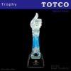 Fusion Crystal Award ICV 011 Blue With Small Thumb Up