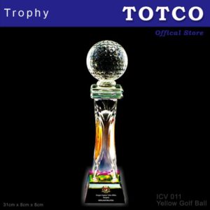 Fusion Crystal Award ICV 011 Yellow With Golf Ball