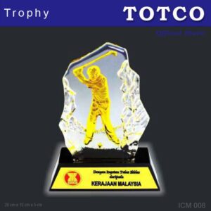 Golden Fusion Crystal Golf Plaque ICM 008